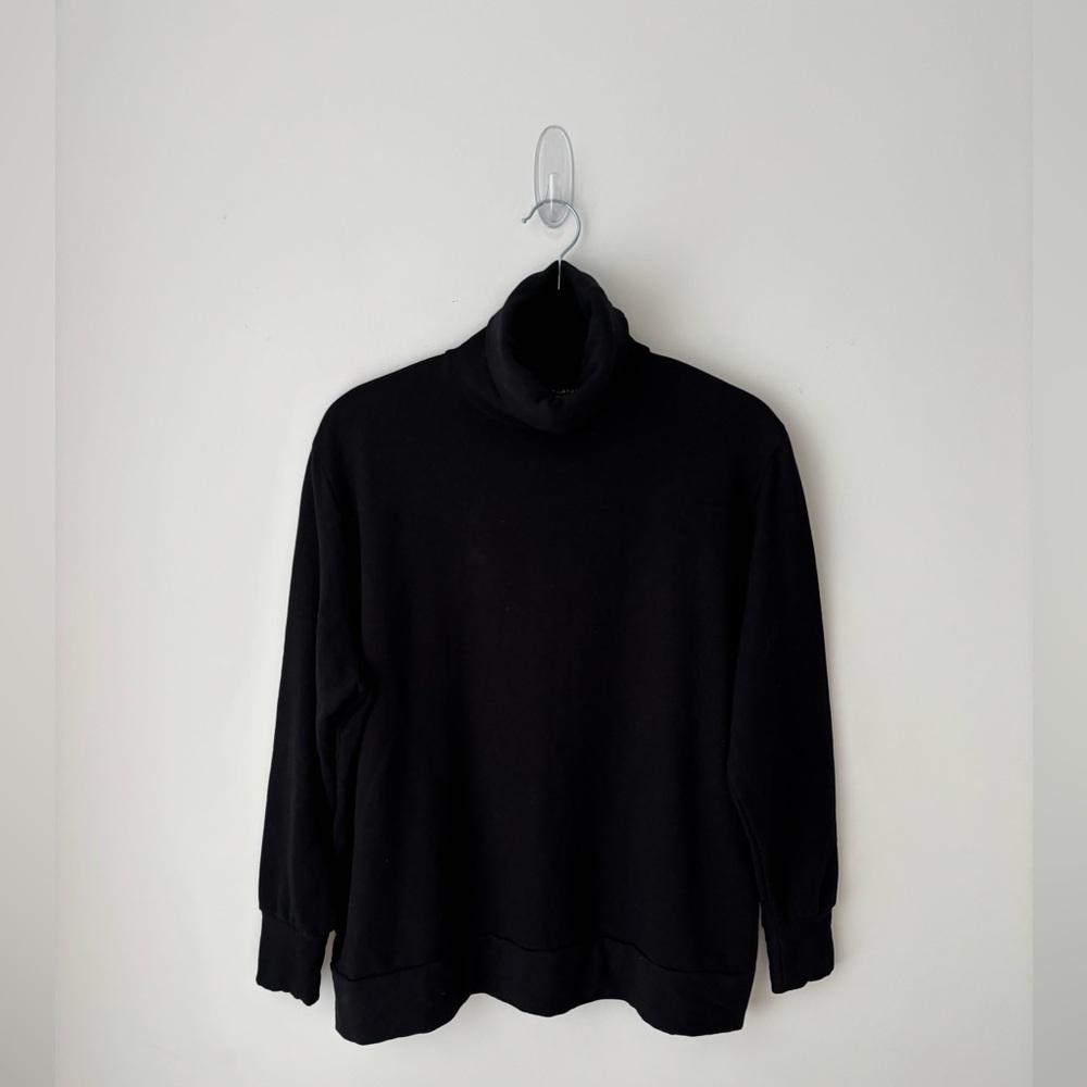 Majestic Filatures Paris Black Turtleneck Soft Touch Viscose Top Size 2
